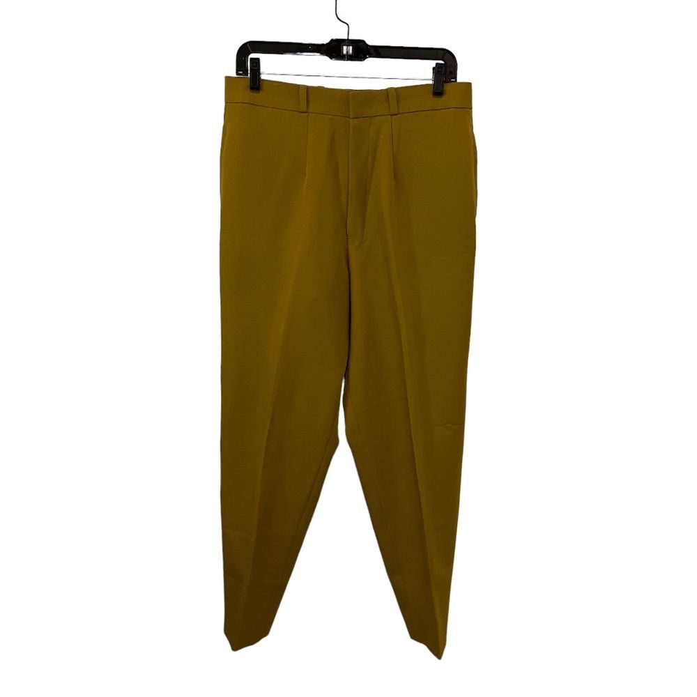 Custom Made Olive Mustard Green Pleated Trousers Dress Pants Suit Separate M